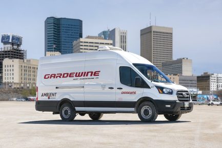 Gardewine ambient courier van in operation